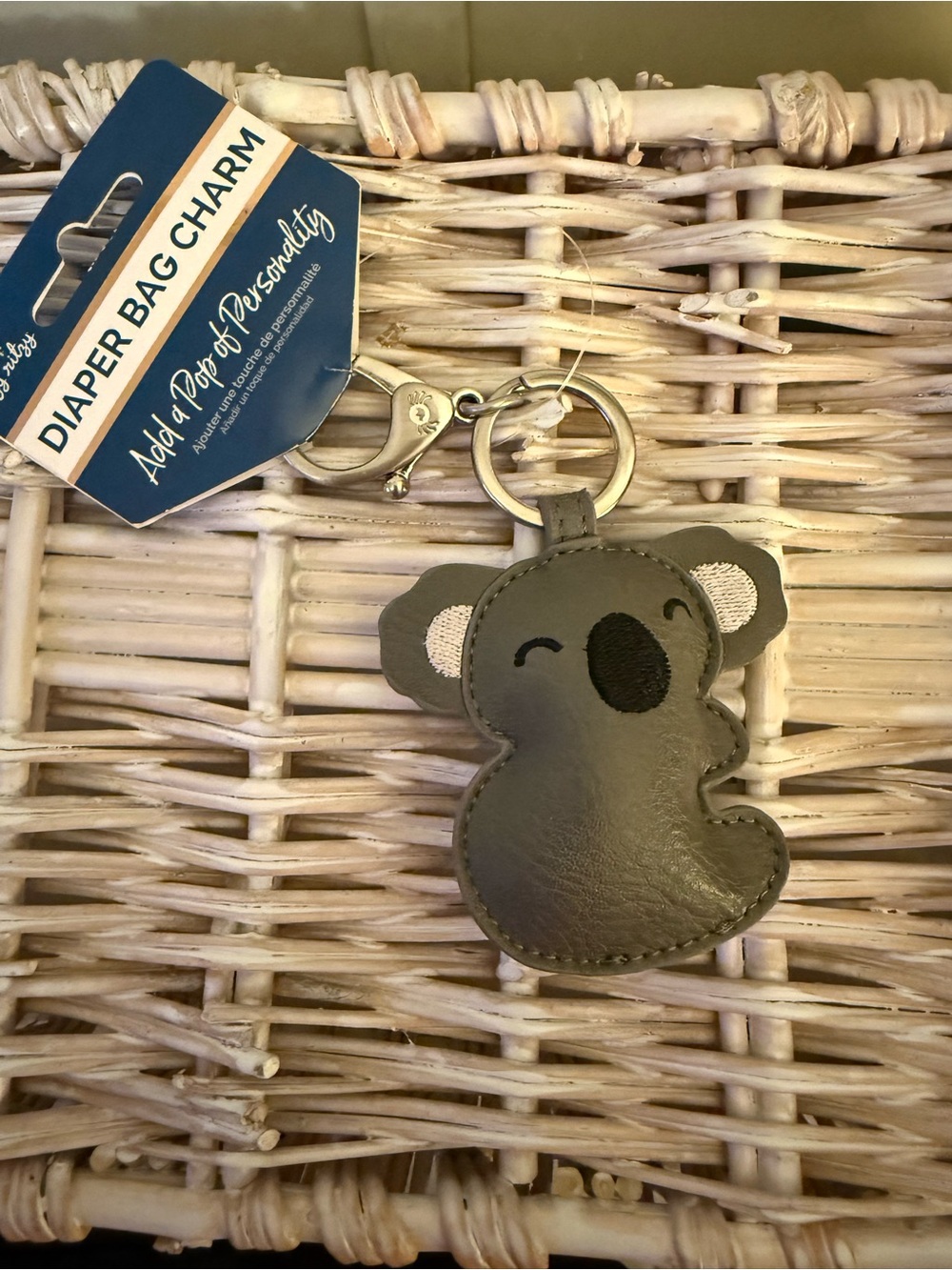Diaper Bag Charm Koala Keychain in Gray